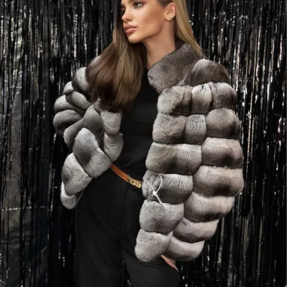 100% real chinchilla jacket - Picture 2 of 8